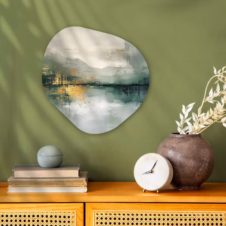 Organisch schilderij - Forex - Groen - Modern - Abstract - Goud — 2