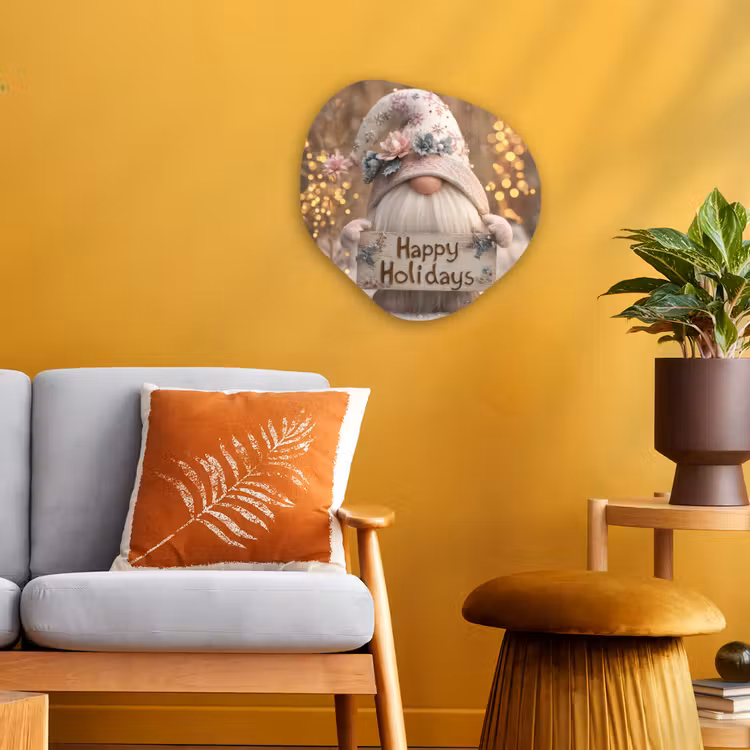 Organisch schilderij - Forex - Kerst - Gnome - Bord - Kleurrijk — 3