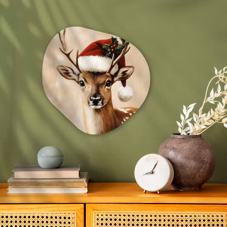 Organisch schilderij - Forex - Kerst - Hert - Gewei - Rood — 2