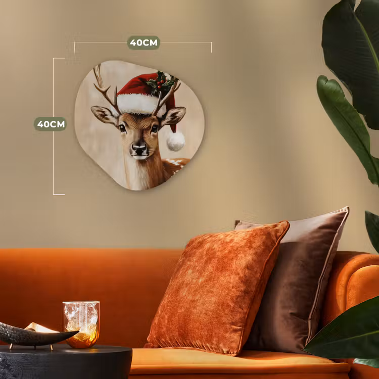 Organisch schilderij - Forex - Kerst - Hert - Gewei - Rood — 4