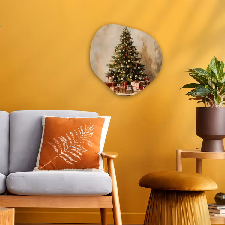 Organisch schilderij - Forex - Kerstboom - Versierd - Kleurrijk — 3