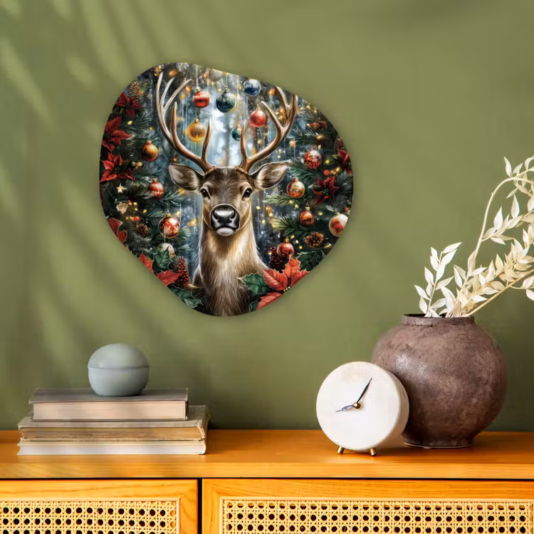 Organisch schilderij - Forex - Kerstfeest - Dennenbos - Rood — 2