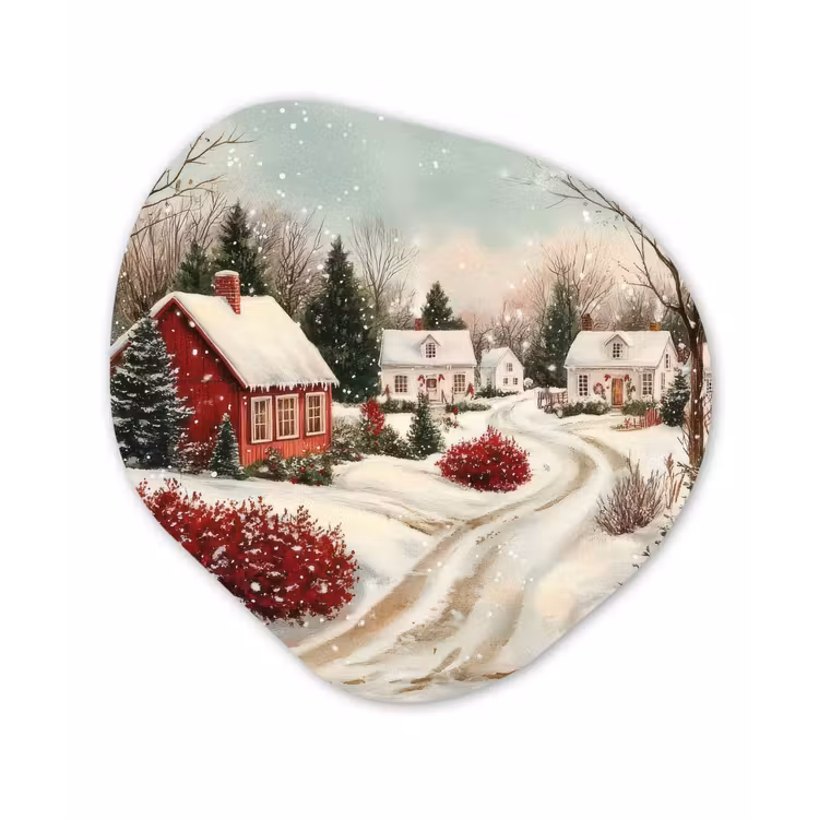 Organisch schilderij - Forex - Kerstsfeer - Landelijk - Rood — 1
