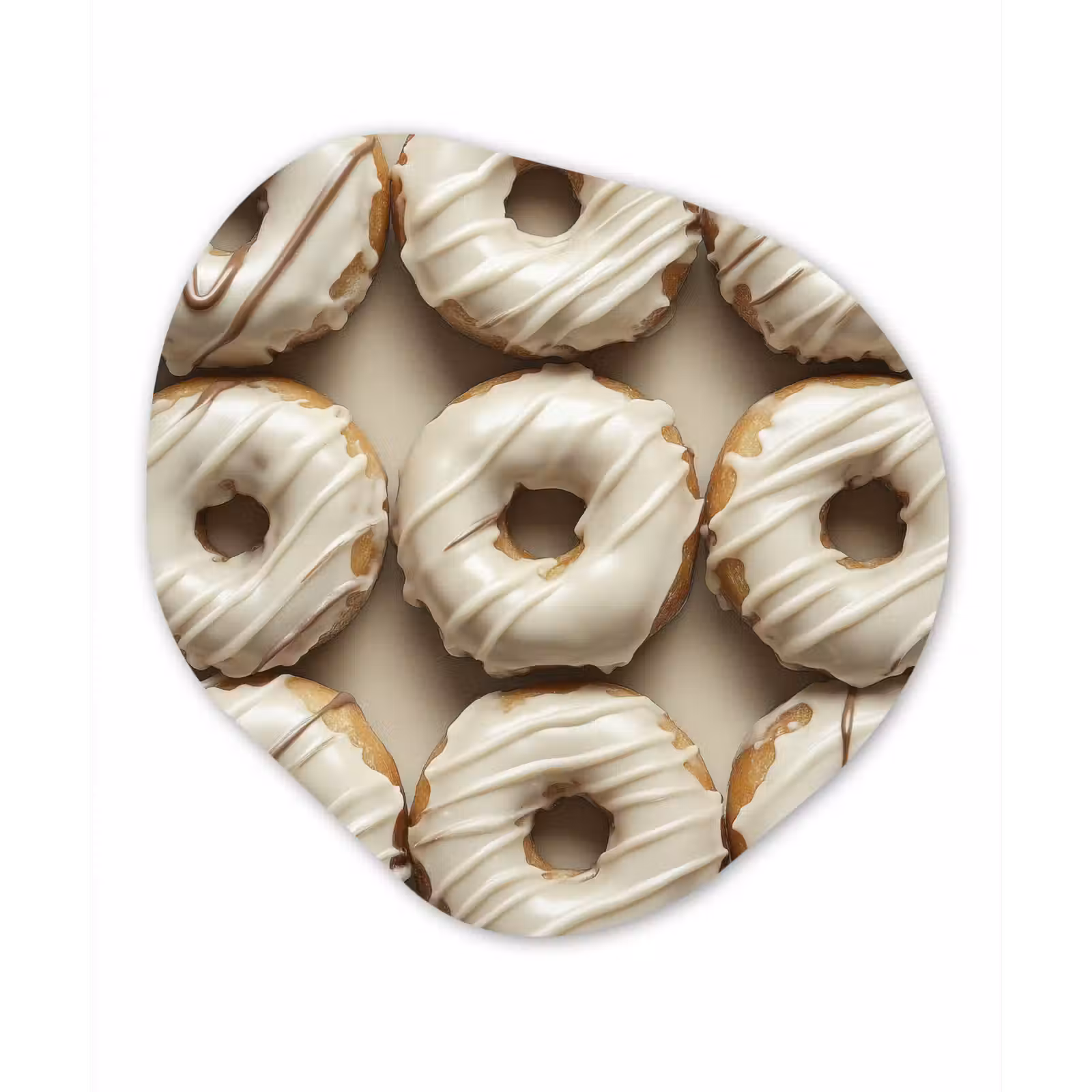 Organisch schilderij - Glas - Donuts - Chocolade - Wit - Beige — 1