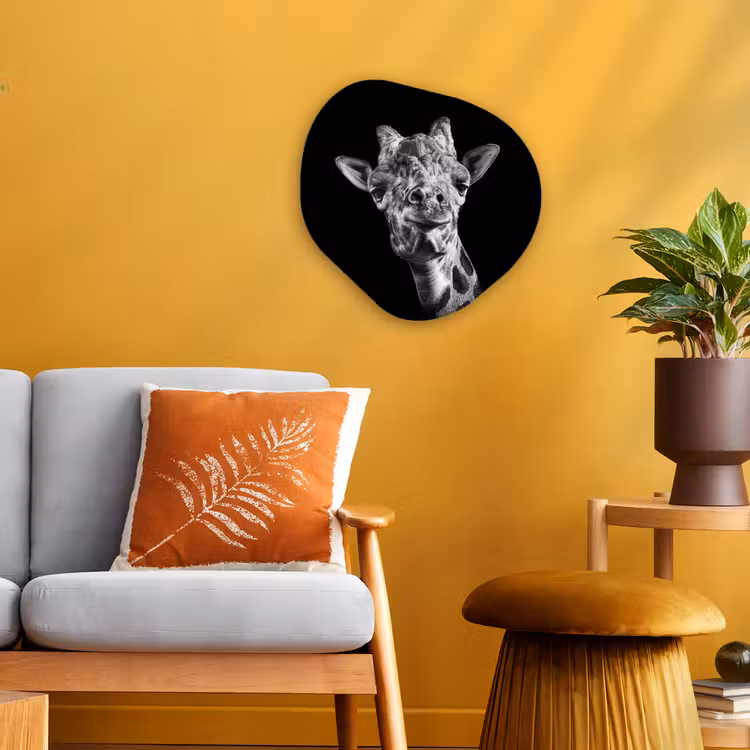 Organisch schilderij - Forex - Giraffe - Dier - Zwart - Wit — 3