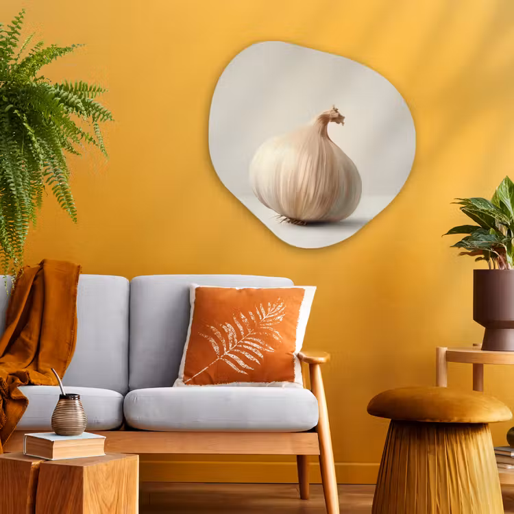 Organisch schilderij - Glas - Knoflook - Natuurlijk - Beige — 3
