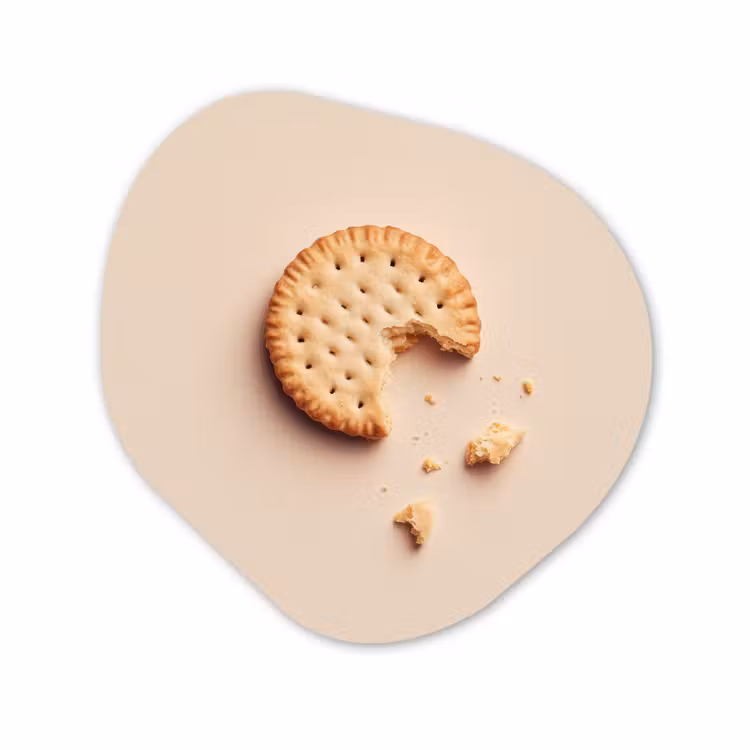Organisch schilderij - Glas - Koekje - Kruimels - beige — 1