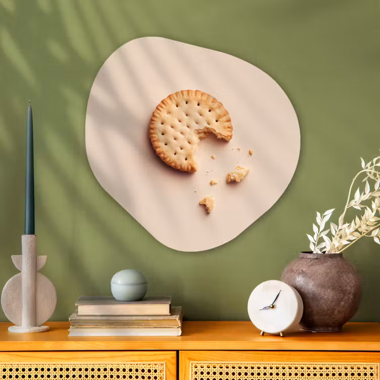 Organisch schilderij - Glas - Koekje - Kruimels - beige — 2