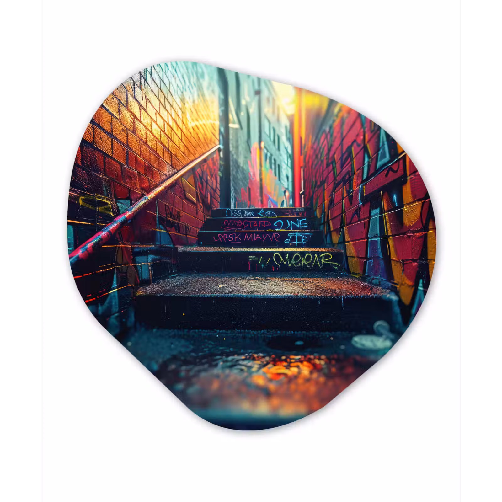 Organisch schilderij - Forex - Architectuur - Neon - Trap - Graffiti — 1
