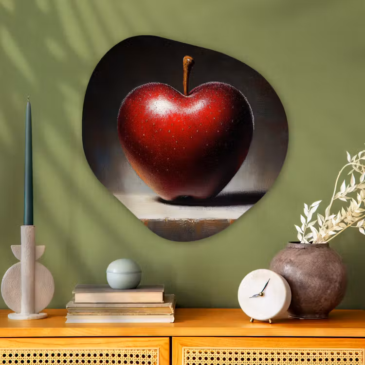 Organisch schilderij - Glas - Apple - Hart - Rood — 2