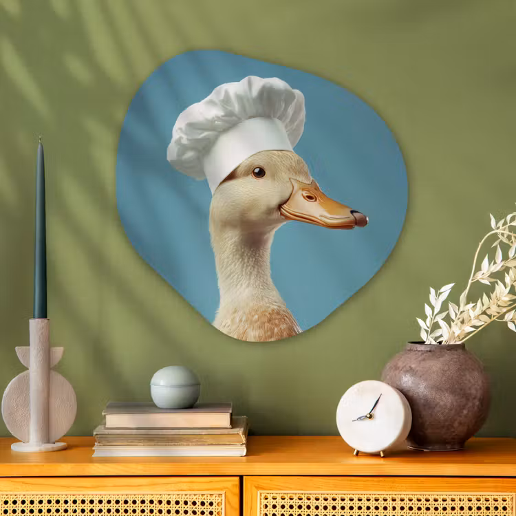 Organisch schilderij - Glas - Eend - Koksmuts - Cute - Vogel — 2