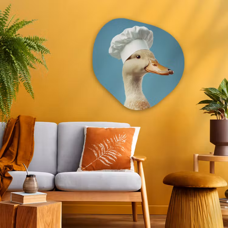 Organisch schilderij - Glas - Eend - Koksmuts - Cute - Vogel — 3