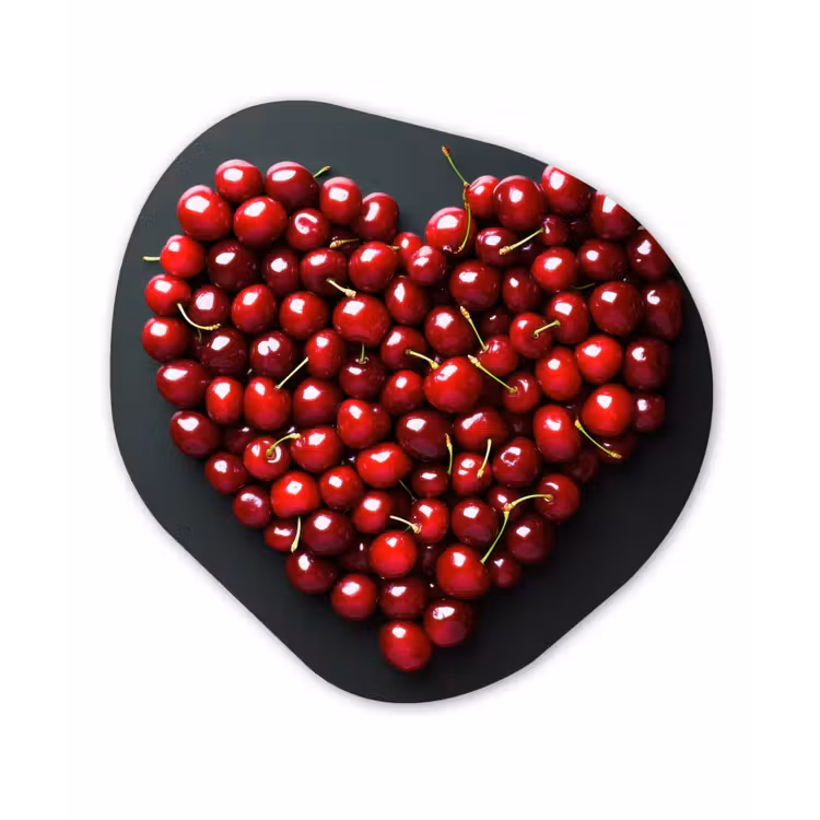 Organisch schilderij - Glas - Kersen - Hart - Rood - Zwart — 1
