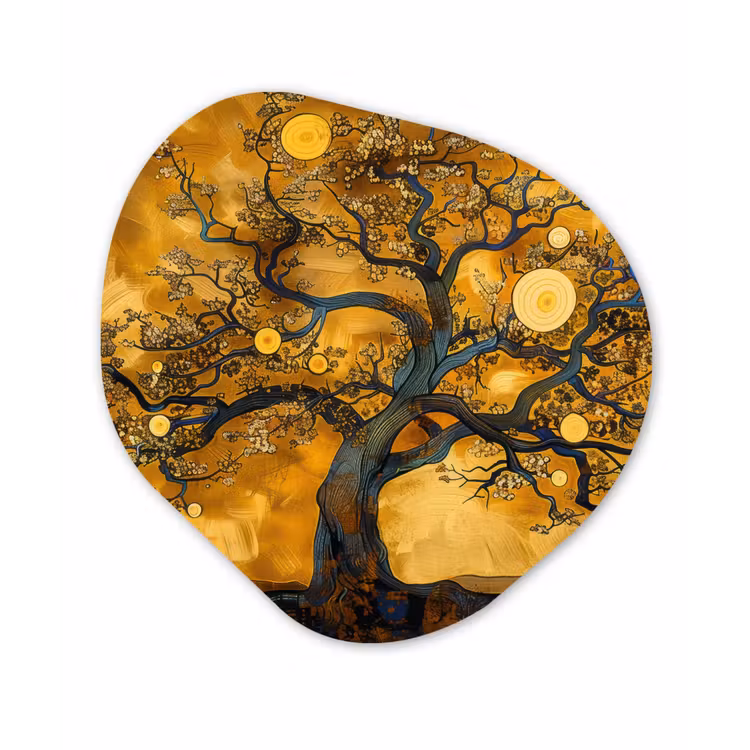 Organisch schilderij - Forex - Boom - Levensboom - Abstract - Goud — 1