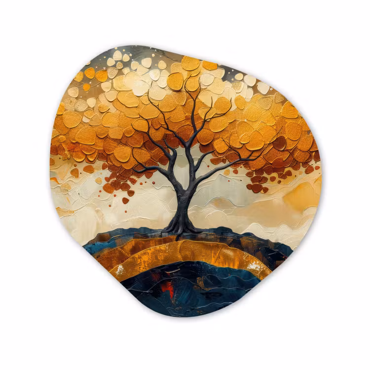 Organisch schilderij - Forex - Boom - Natuur - Goud - Modern — 1