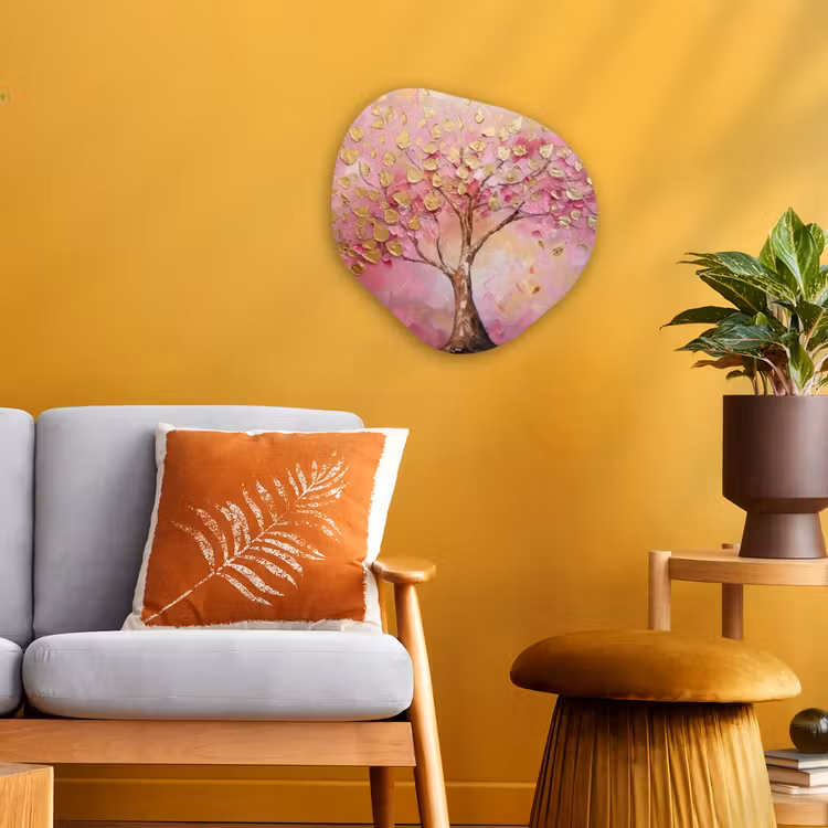 Organisch schilderij - Forex - Boom - Roze - Goud - Modern — 3