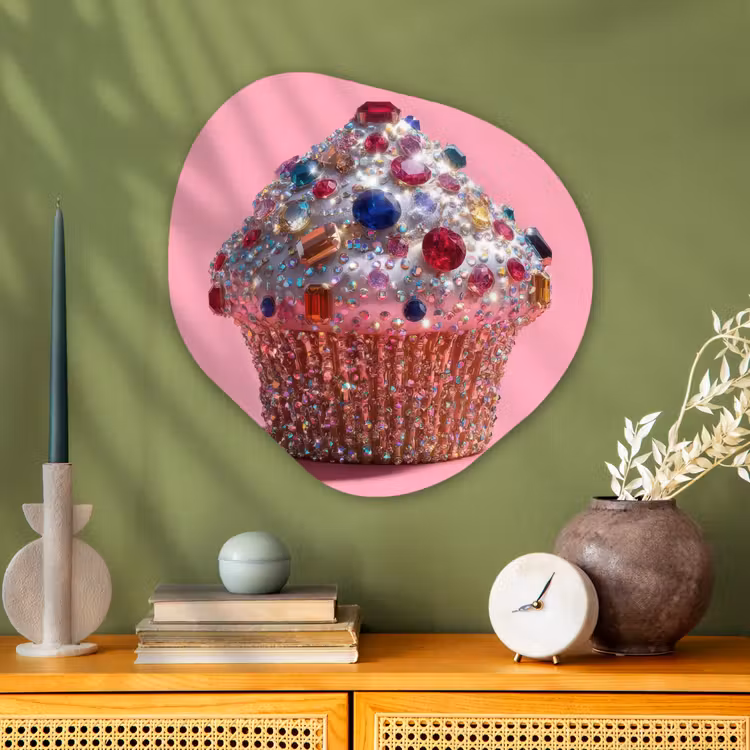Organisch schilderij - Glas - Cupcake - Kleurrijk - Edelstenen — 2