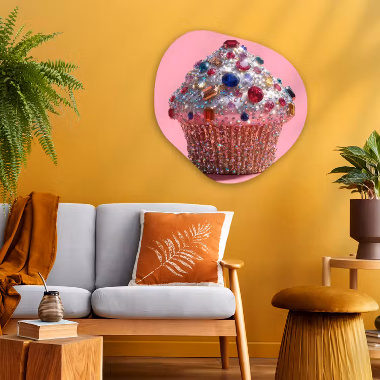 Organisch schilderij - Glas - Cupcake - Kleurrijk - Edelstenen — 3