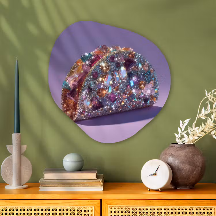 Organisch schilderij - Glas - Edelstenen - Glitters - Paars - Kleurrijk — 2