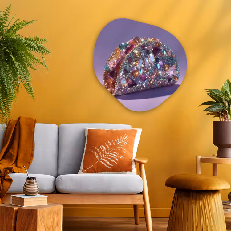 Organisch schilderij - Glas - Edelstenen - Glitters - Paars - Kleurrijk — 3