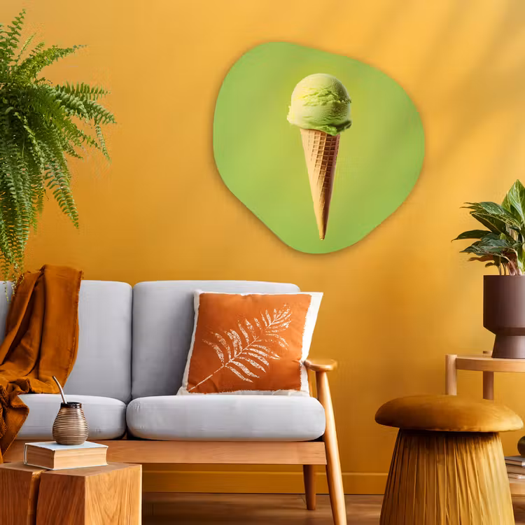 Organisch schilderij - Glas - Hoorntje - Schepijs - Groen — 3