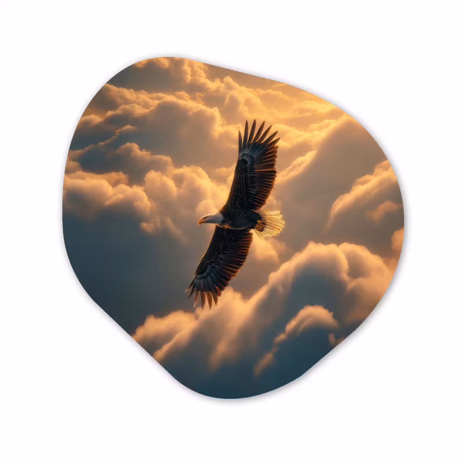 Organisch schilderij - Forex - Adelaar - Wolken - Zon — 1