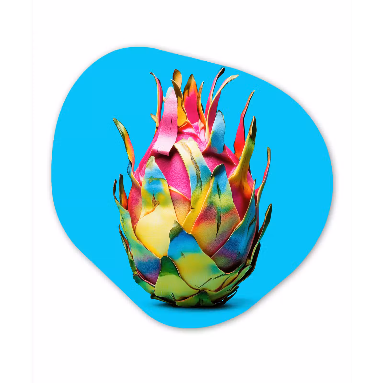 Organisch schilderij - Forex - Drakenfruit - Blauw - Levendig — 1