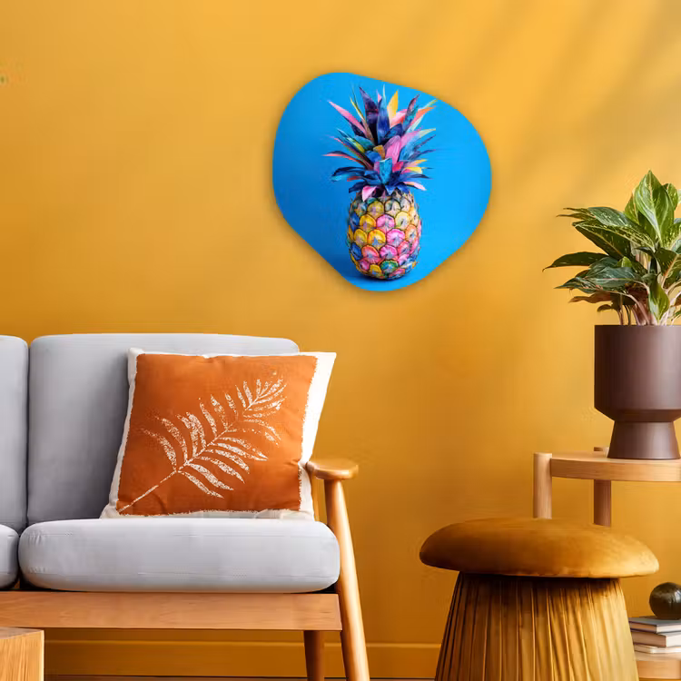 Organisch schilderij - Forex - Ananas - Blauw - Tropisch - Vrolijk — 3