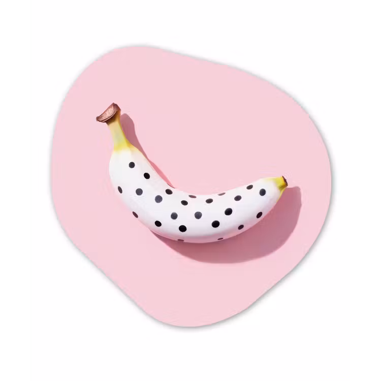 Organisch schilderij - Forex - Banaan - Stippen - roze — 1