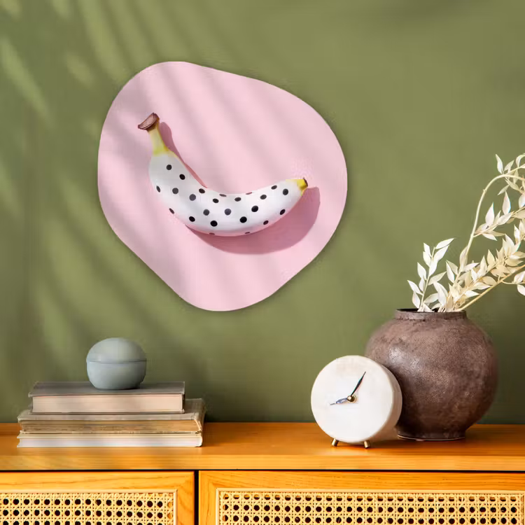 Organisch schilderij - Forex - Banaan - Stippen - roze — 2