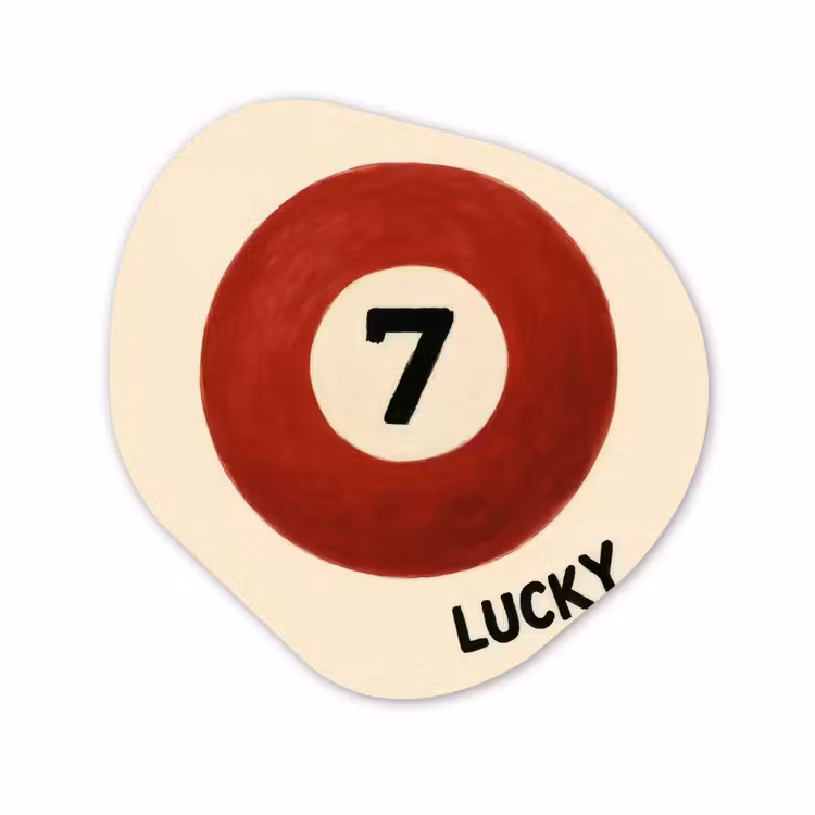 Organisch schilderij - Forex - Cirkel - Zeven - Lucky - Rood — 1
