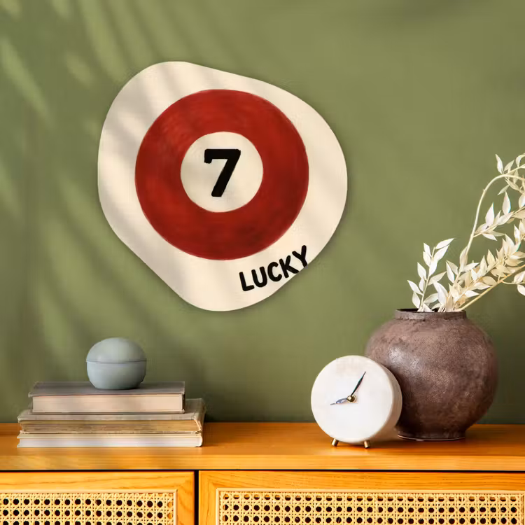 Organisch schilderij - Forex - Cirkel - Zeven - Lucky - Rood — 2