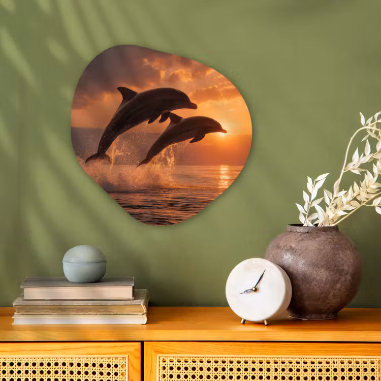 Organisch schilderij - Forex - Dolfijnen - Zee - Realistisch — 2