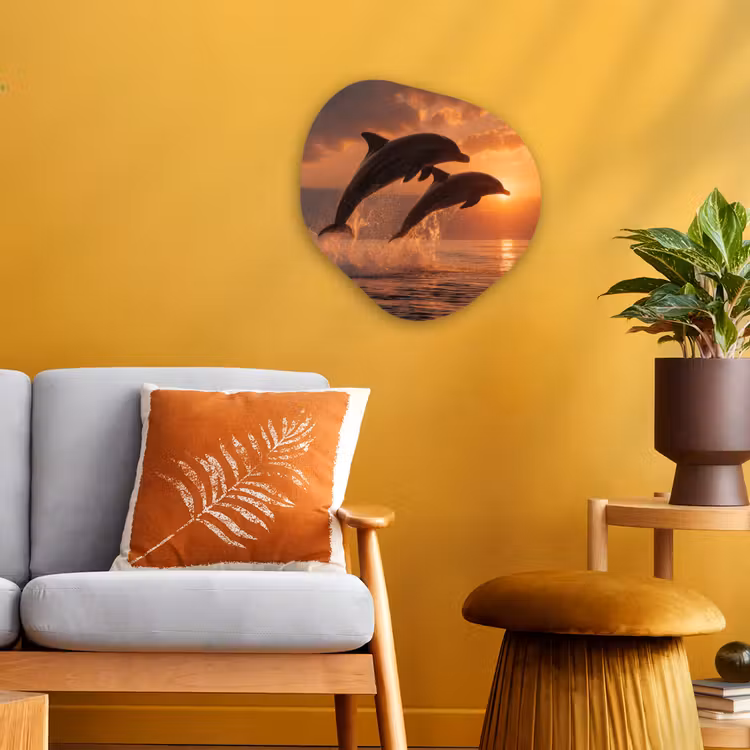 Organisch schilderij - Forex - Dolfijnen - Zee - Realistisch — 3