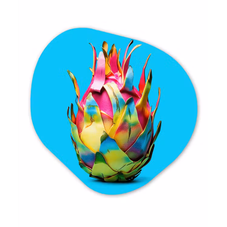 Organisch schilderij - Forex - Drakenfruit - Blauw - Levendig — 1
