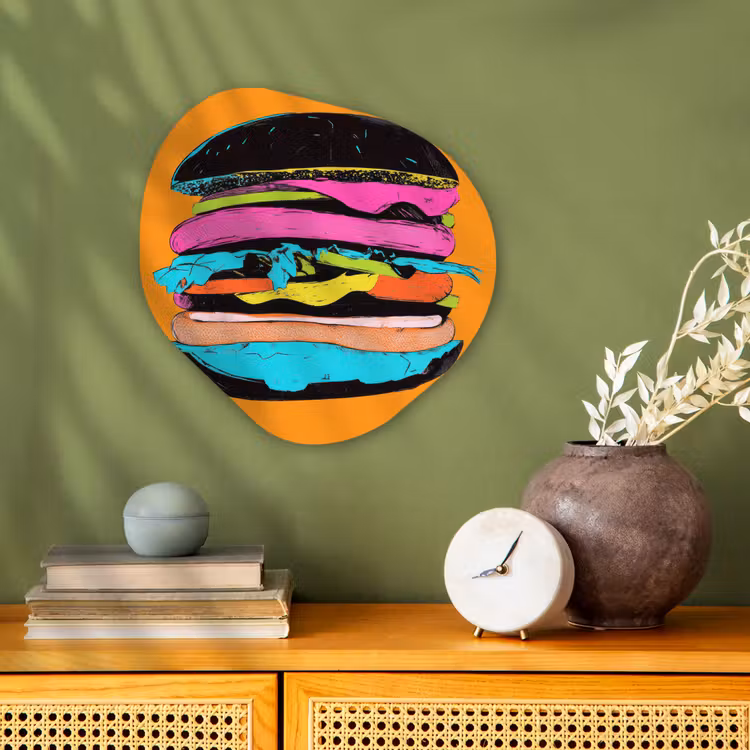 Organisch schilderij - Forex - Hamburger - Kleurrijk - Speels — 2