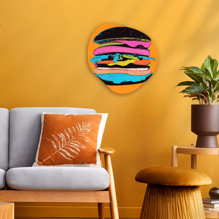 Organisch schilderij - Forex - Hamburger - Kleurrijk - Speels — 3