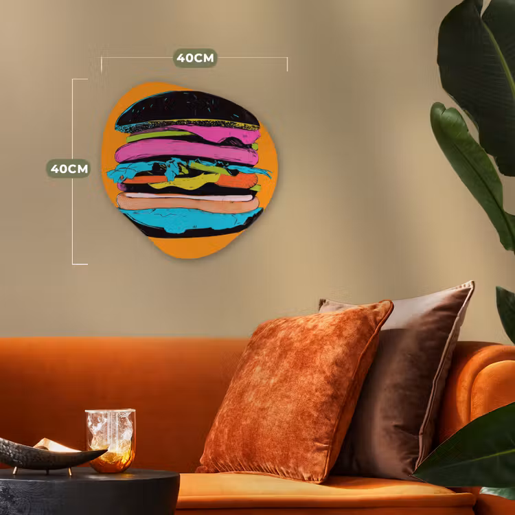 Organisch schilderij - Forex - Hamburger - Kleurrijk - Speels — 4