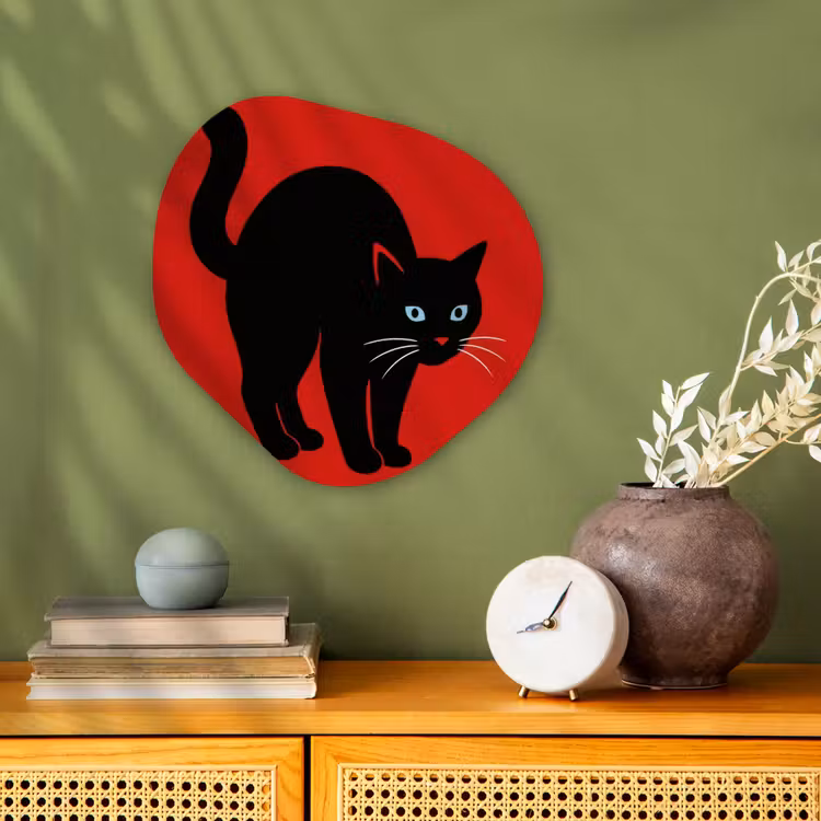 Organisch schilderij - Forex - Kat - Zwart - Staart — 2