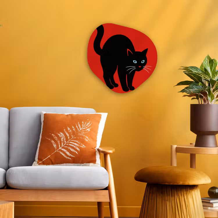 Organisch schilderij - Forex - Kat - Zwart - Staart — 3