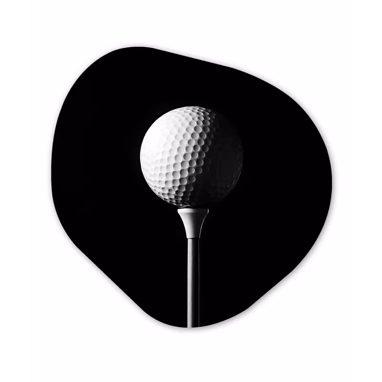 Organisch schilderij - Glas - Golfbal - Minimalistisch - Wit — 1