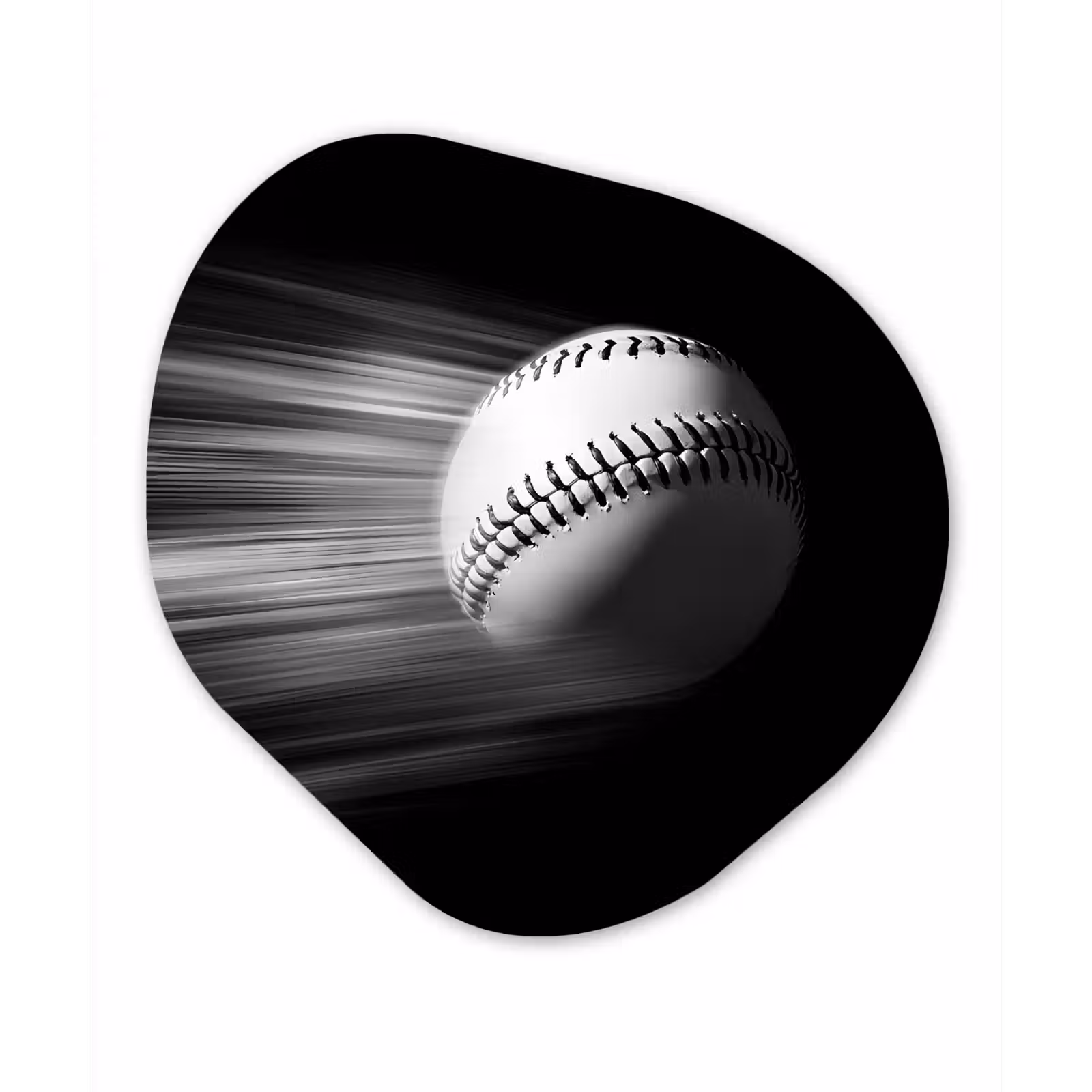 Organisch schilderij - Glas - Honkbal - Wit - Vliegt — 1