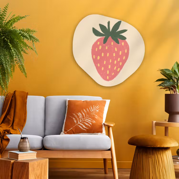 Organisch schilderij - Glas - Aardbei - Minimalistisch - Rood - Fruit — 3