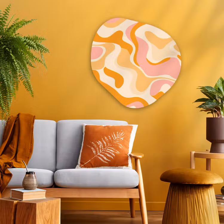 Organisch schilderij - Glas - Abstract - Golvend - Oranje — 3
