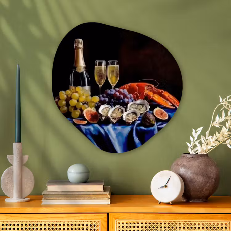 Organisch schilderij - Glas - Champagne - Luxe - Oesters — 2