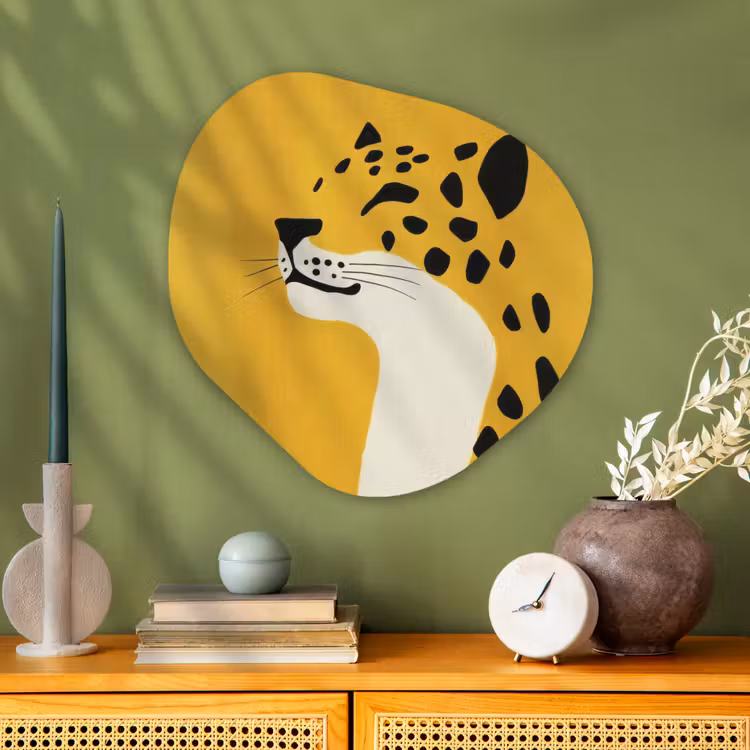 Organisch schilderij - Glas - Cheetah - Illustratie - Geel — 2