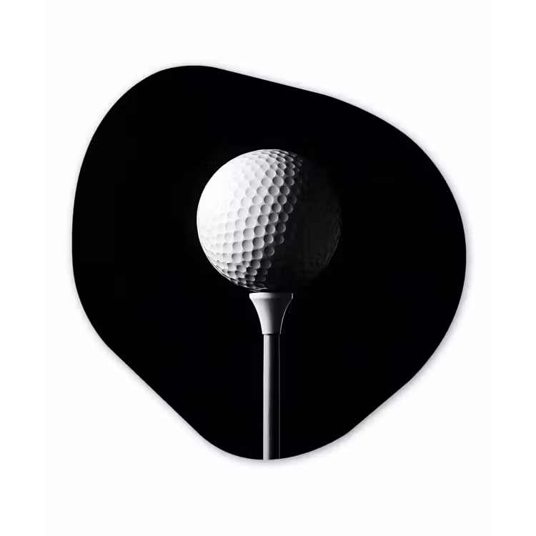 Organisch schilderij - Glas - Golfbal - Minimalistisch - Wit — 1