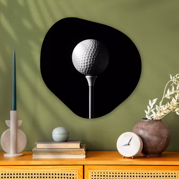 Organisch schilderij - Glas - Golfbal - Minimalistisch - Wit — 2
