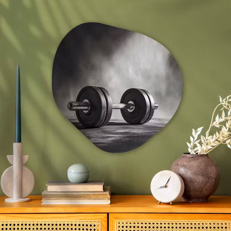Organisch schilderij - Glas - Halter - Gewichten - Zwart — 2