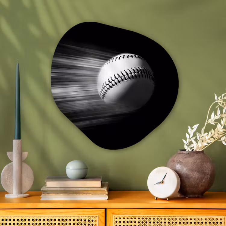 Organisch schilderij - Glas - Honkbal - Wit - Vliegt — 2